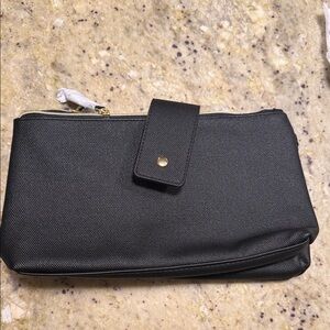Lancome Black Textured Cosmetic Bag